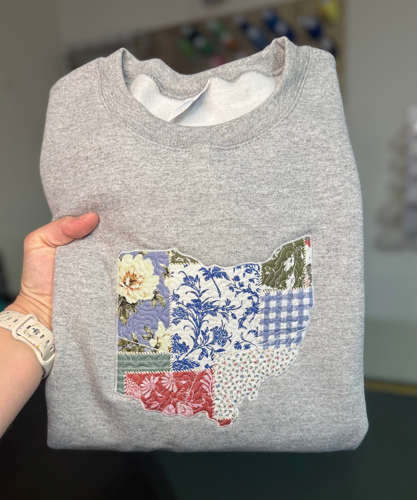 QUILTED PATCHWORK STATE Tee- Embroidered- Choose State