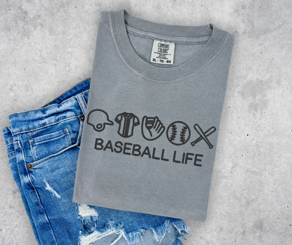 Baseball Icon Tee - Pepper | Comfort Colors Tee | Unisex Fit