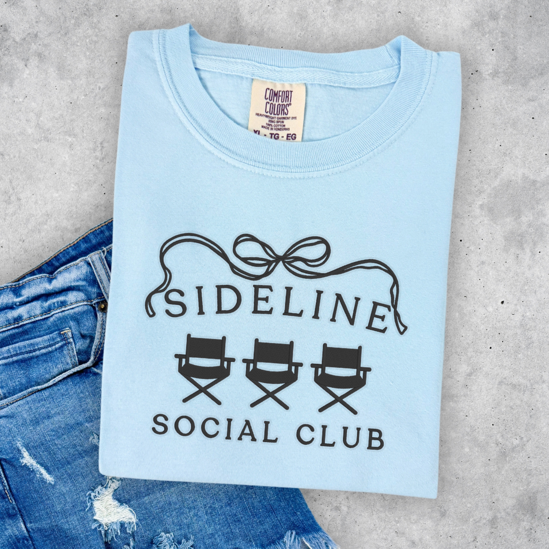 Sideline Social Club Tee - Chambray | Comfort Colors Tee | Unisex Fit