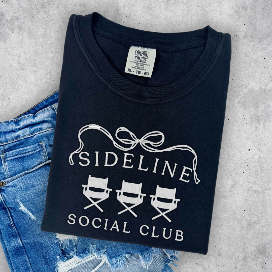 Sideline Social Club Tee - Black | Comfort Colors Tee | Unisex Fit