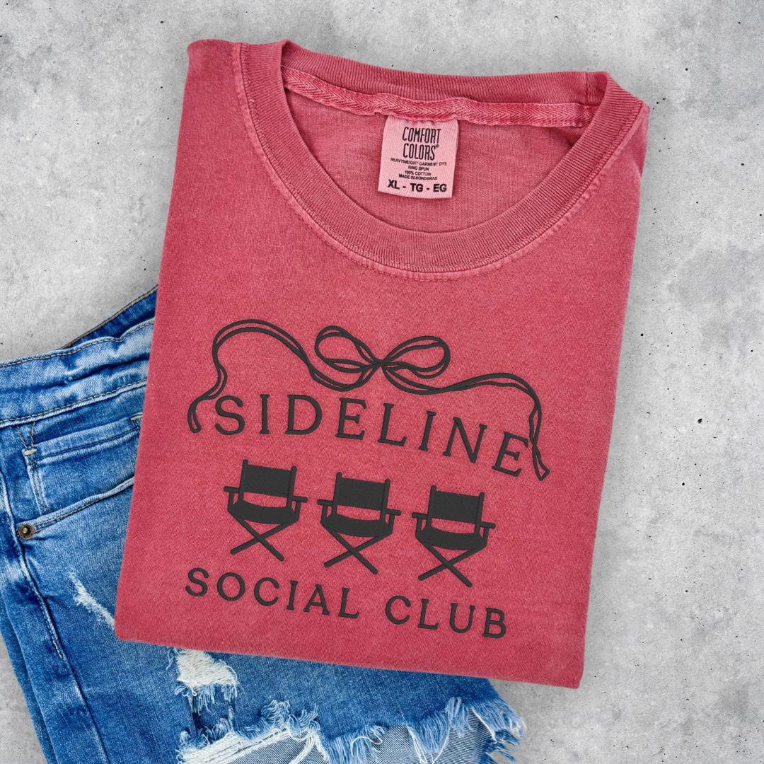 Sideline Social Club Tee - Crimson | Comfort Colors Tee | Unisex Fit