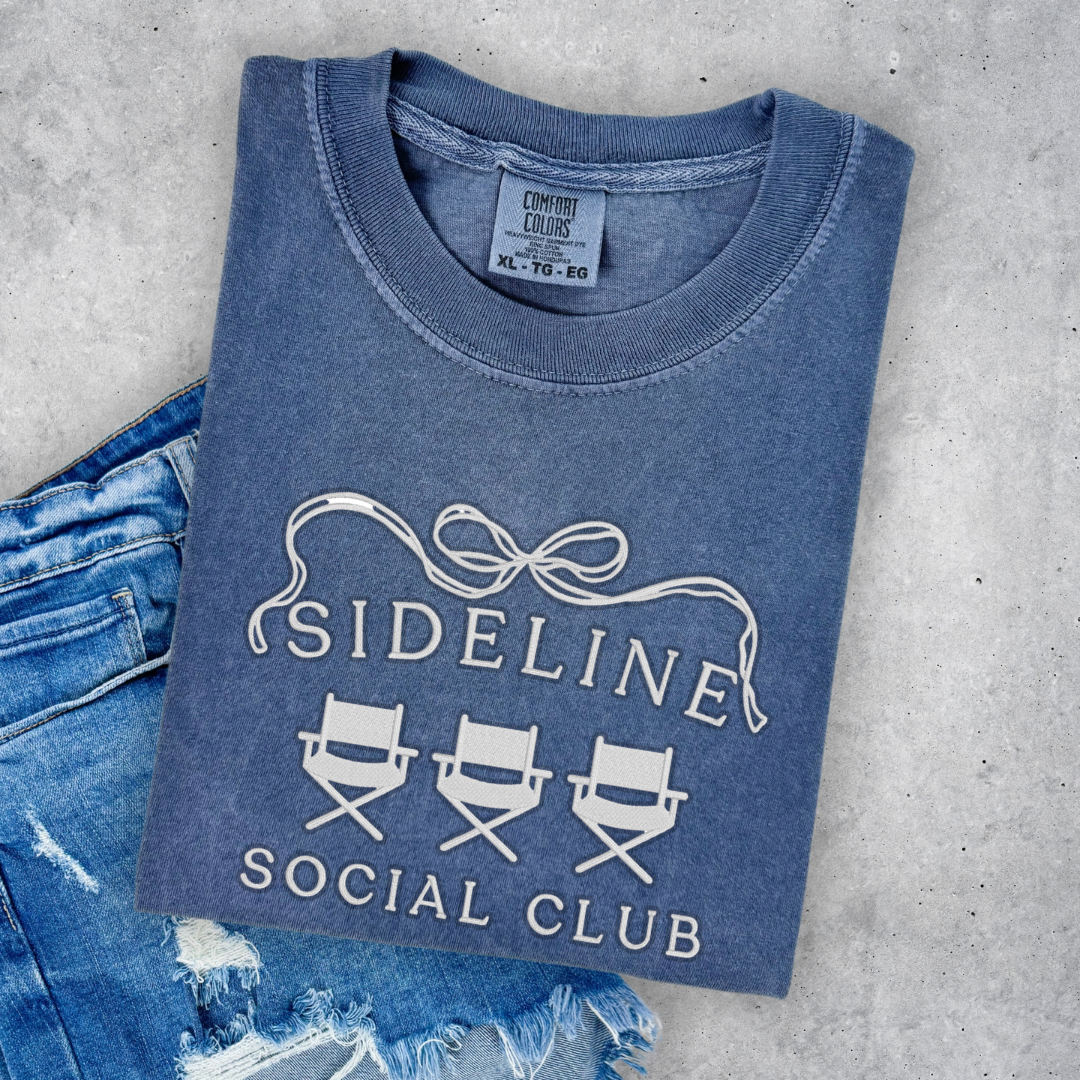 Sideline Social Club Tee - Denim | Comfort Colors Tee | Unisex Fit