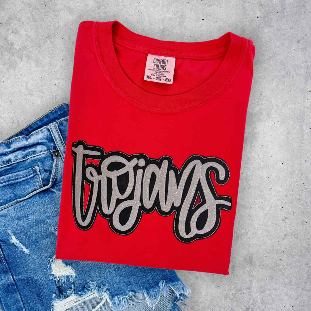 THE GOAT Tee- Kiefer Trojans- Sparkly Applique