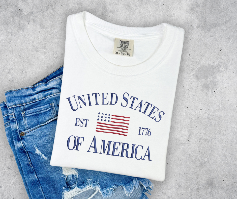 LAND OF THE FREE - Embroidered Shirt - 4th of July Outfit