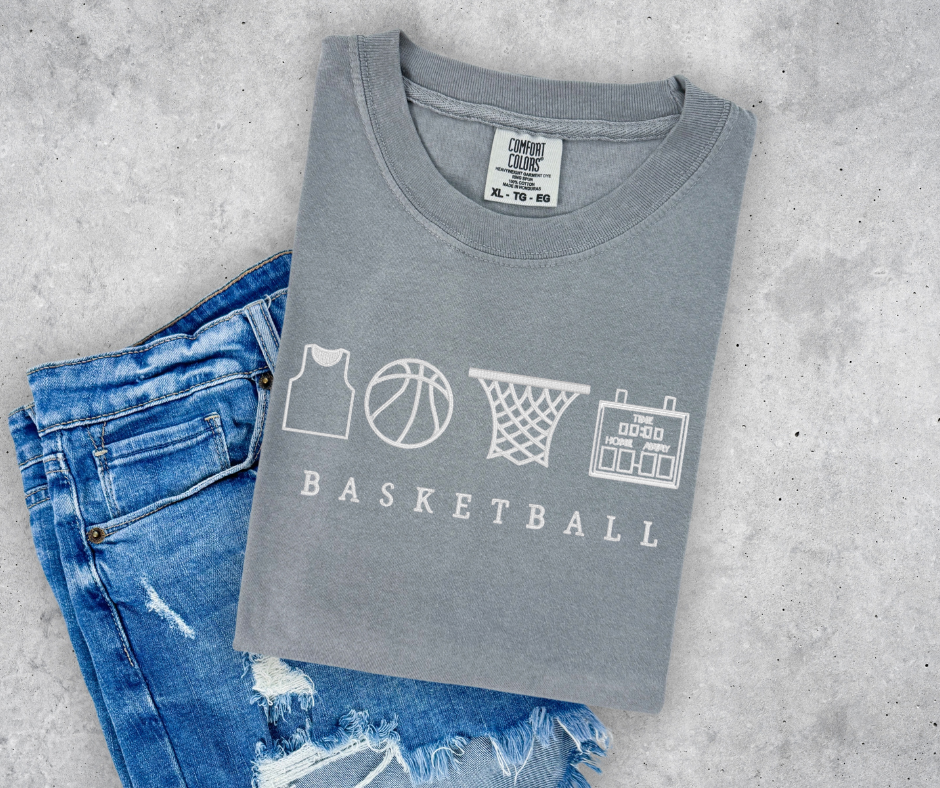 Basketball Icon Tee - Pepper | Comfort Colors Tee | Unisex Fit