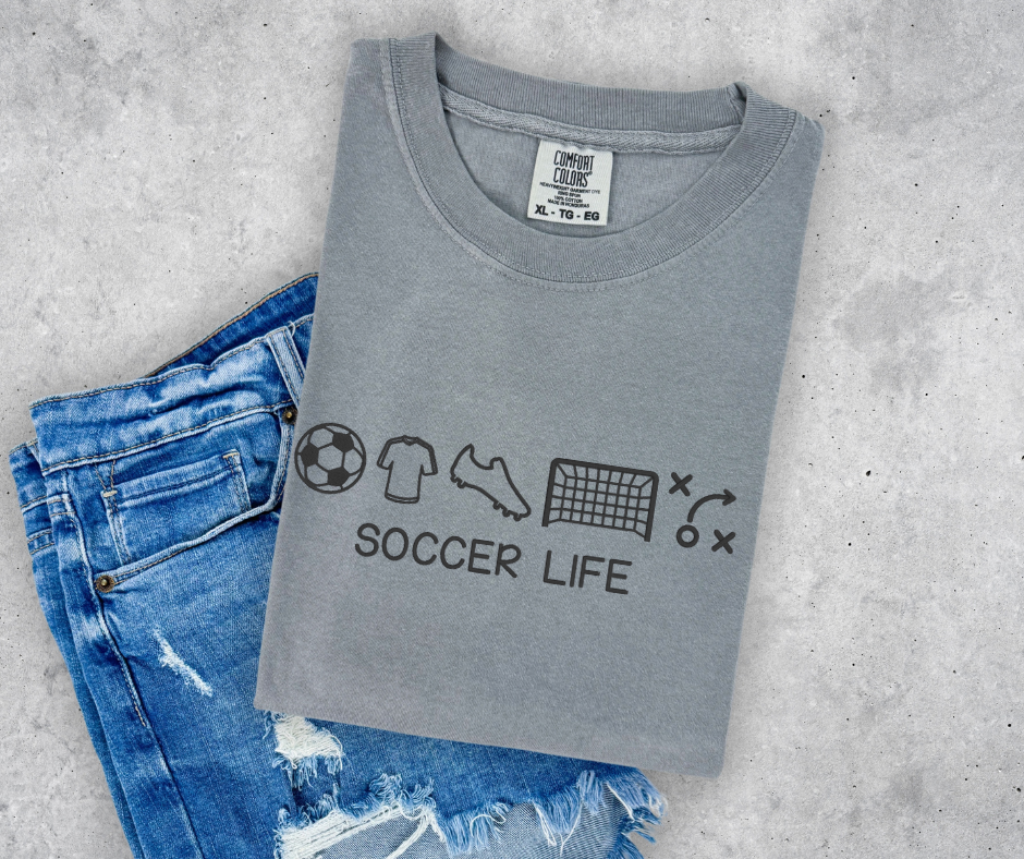 Soccer Icon Tee - Pepper | Comfort Colors Tee | Unisex Fit