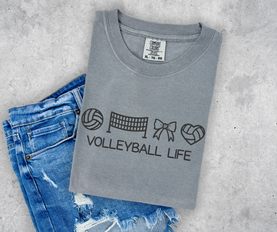 Volleyball Icon Tee - Pepper | Comfort Colors Tee | Unisex Fit
