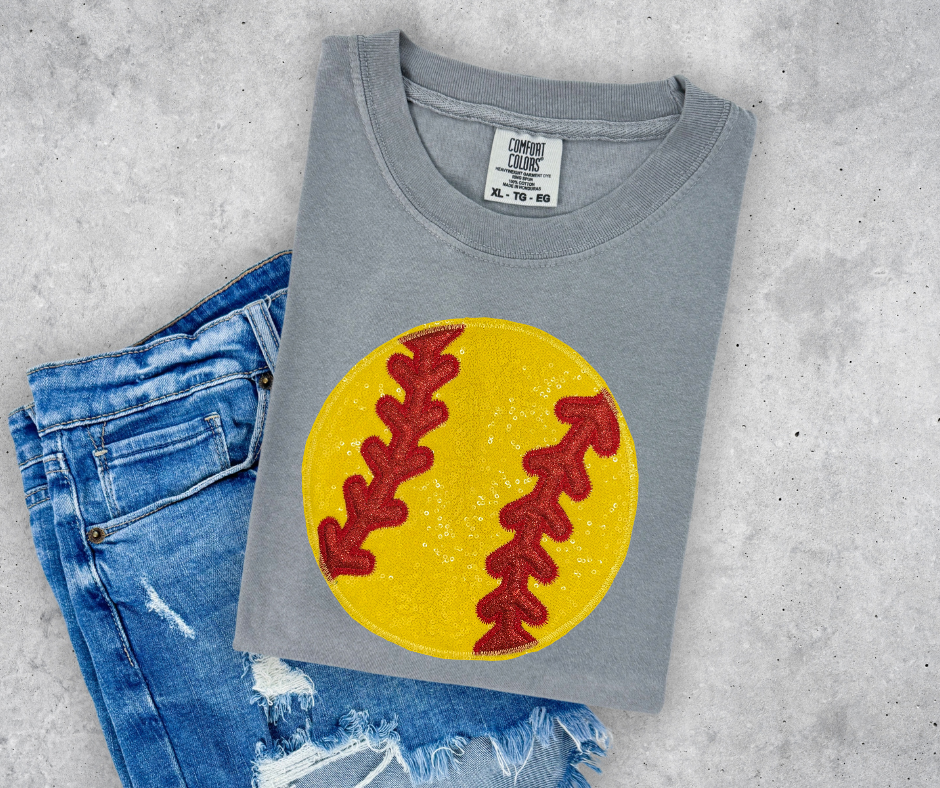 Softball SEQUIN Applique Tee