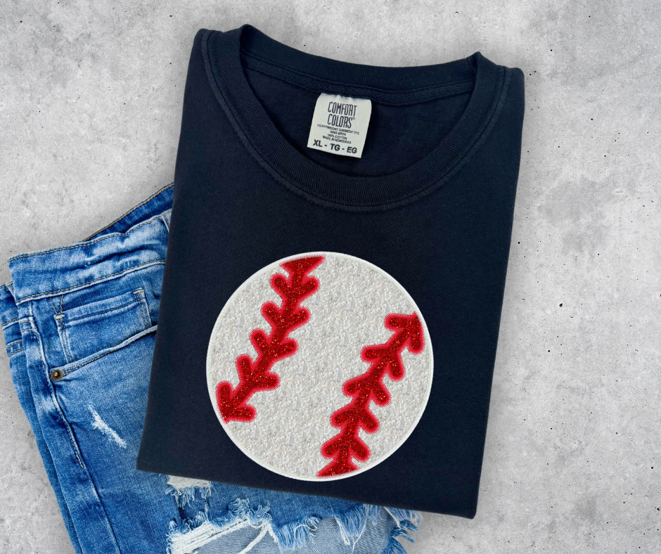 Baseball SEQUIN Applique Tee