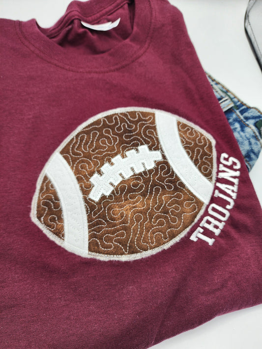 Quilted Football Tee