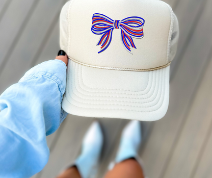 SUMMER BIG BOW ENERGY - Embroidered Bow Hat - 4th of July Edition