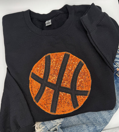 Basketball Embroidered Sequin Sweatshirt/Tee